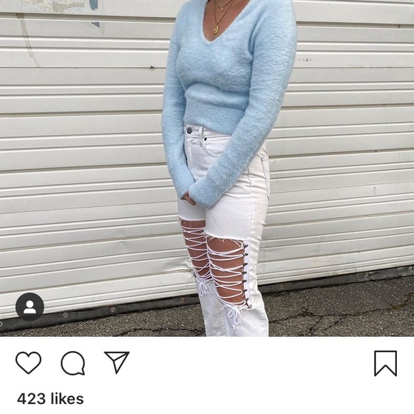 LF CARMAR Harmia White Lace-Up Jeans BNWT - Picture 4 of 5